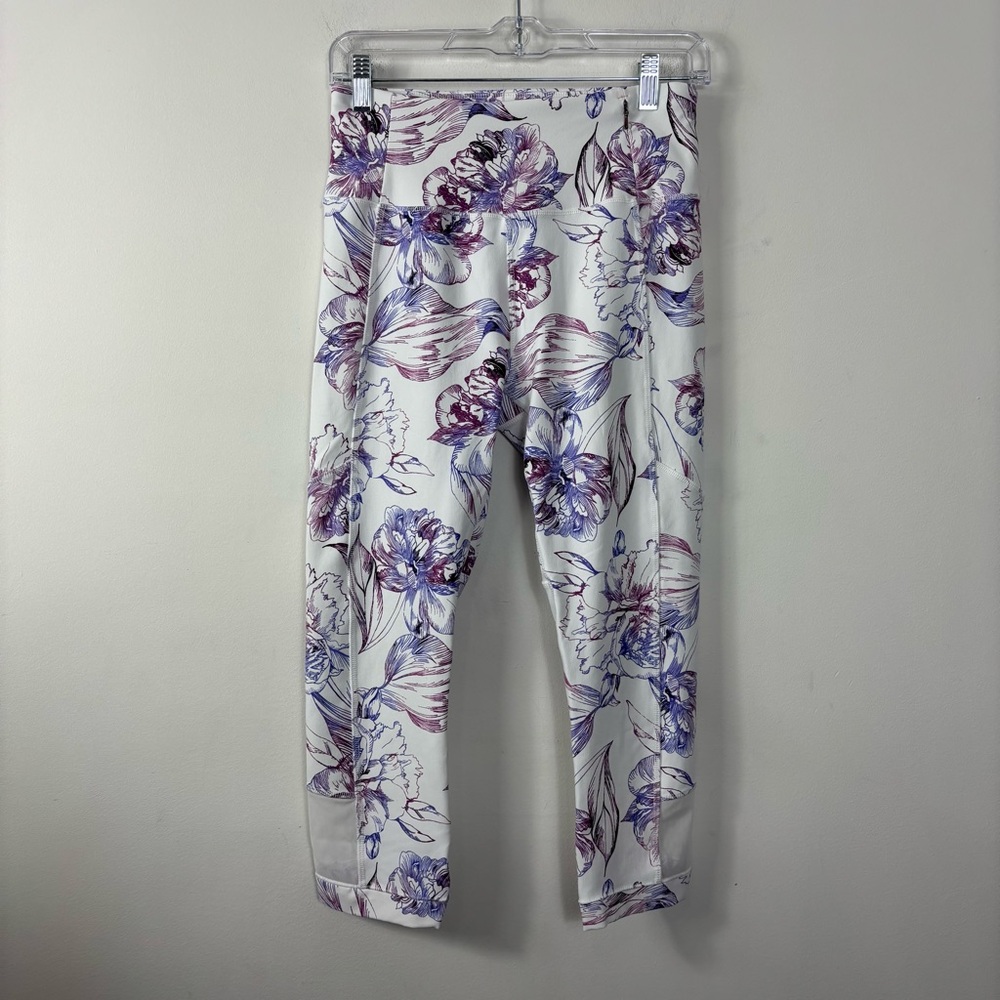 Calia Floral Leggings Womens M High Rise Colorful Workout Run Gym Train Cropped